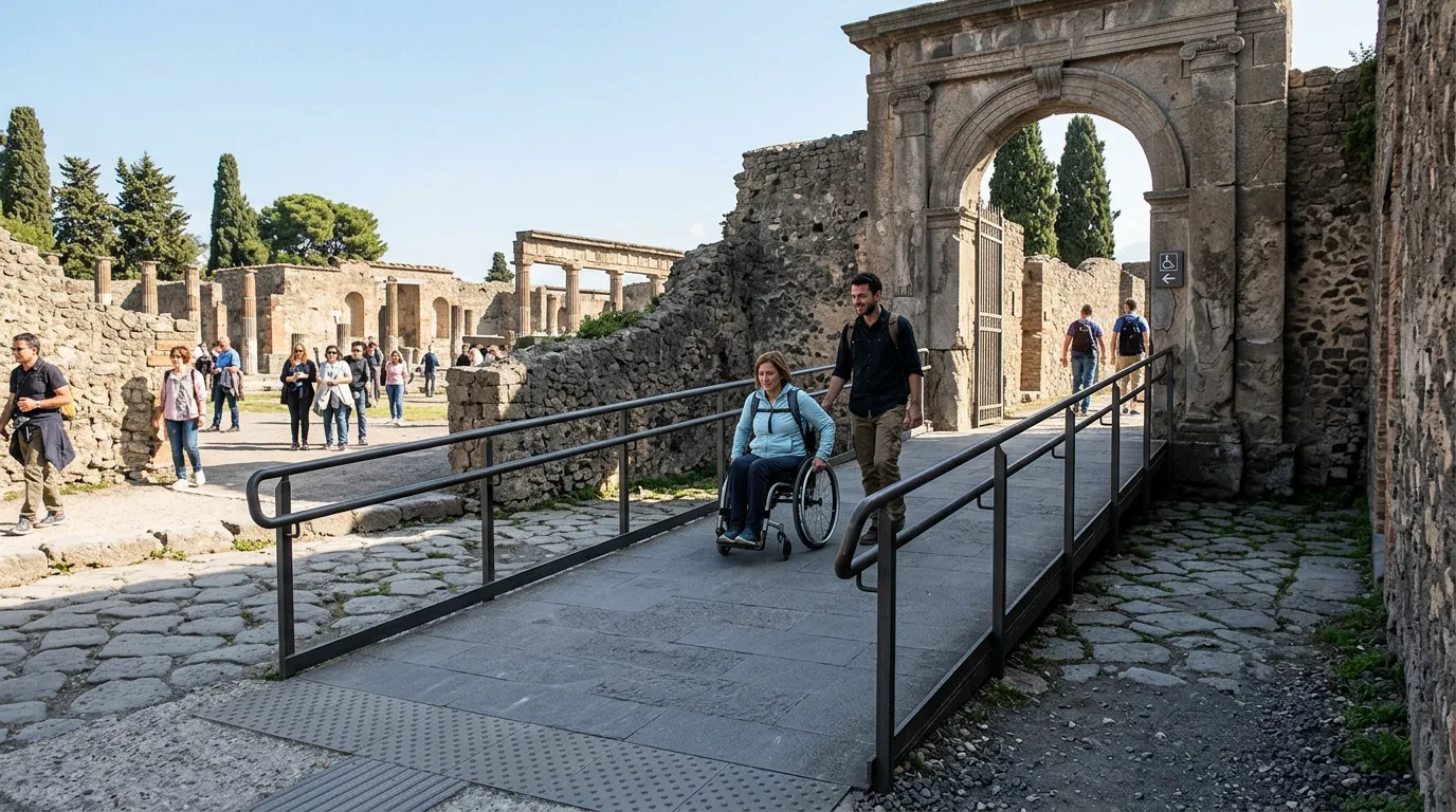 Dostępna infrastruktura przy zabytku w Rzymie